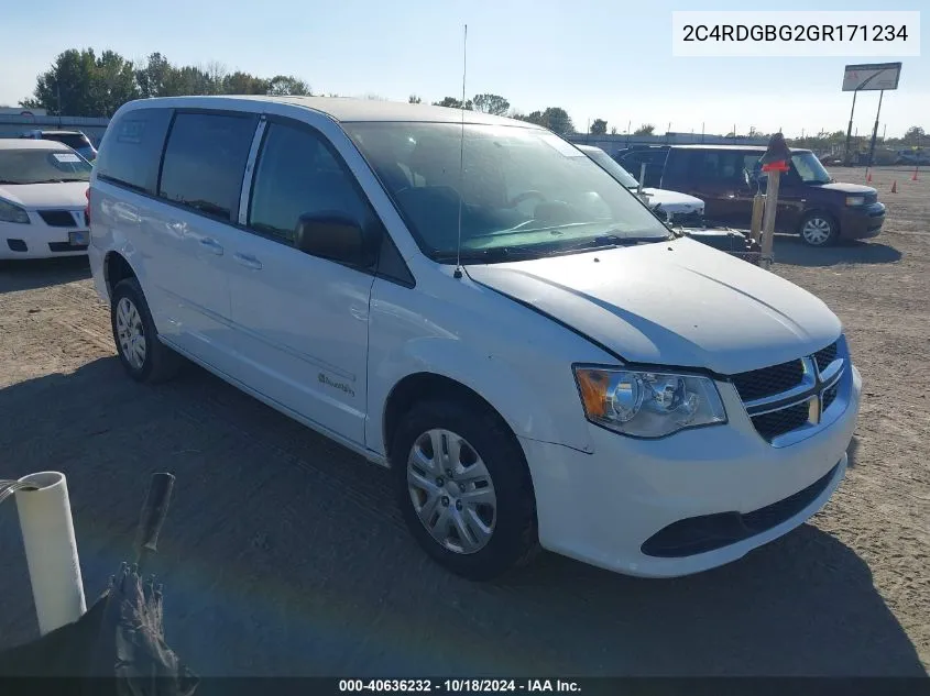 2C4RDGBG2GR171234 2016 Dodge Grand Caravan Se