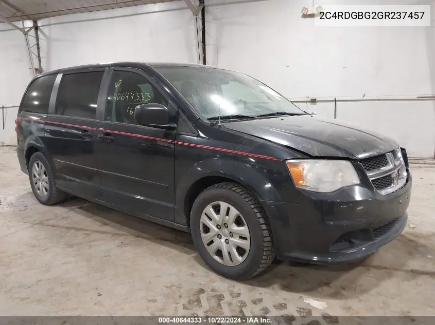 2016 Dodge Grand Caravan Se VIN: 2C4RDGBG2GR237457 Lot: 40644333