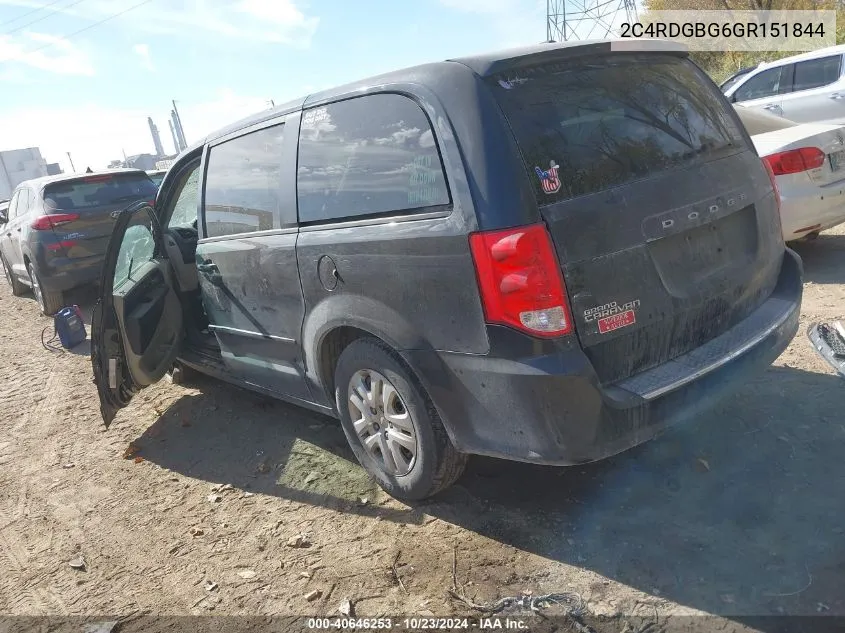 2C4RDGBG6GR151844 2016 Dodge Grand Caravan Se