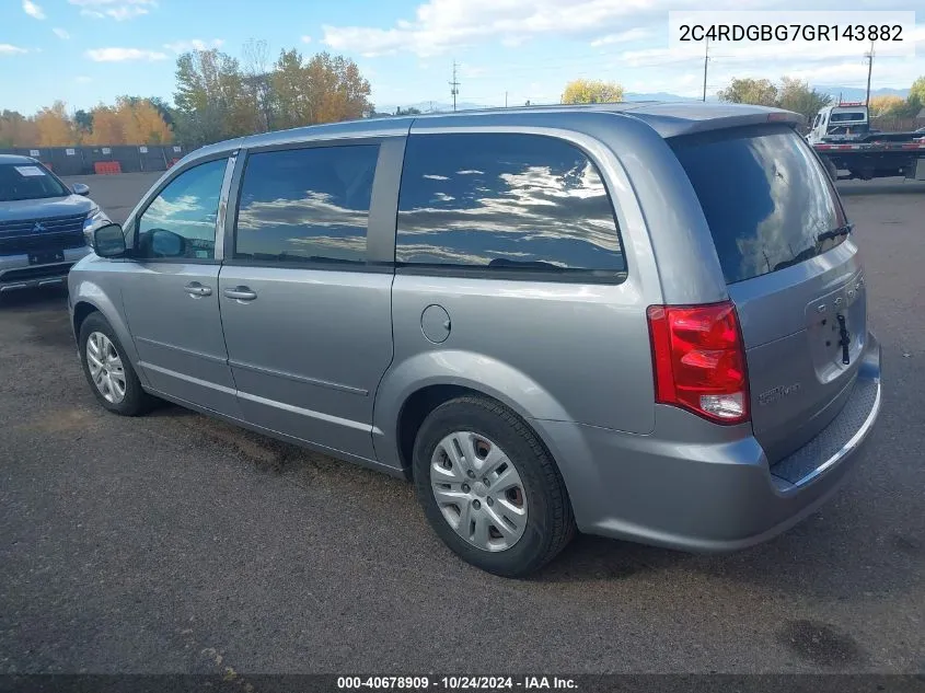 2C4RDGBG7GR143882 2016 Dodge Grand Caravan Se