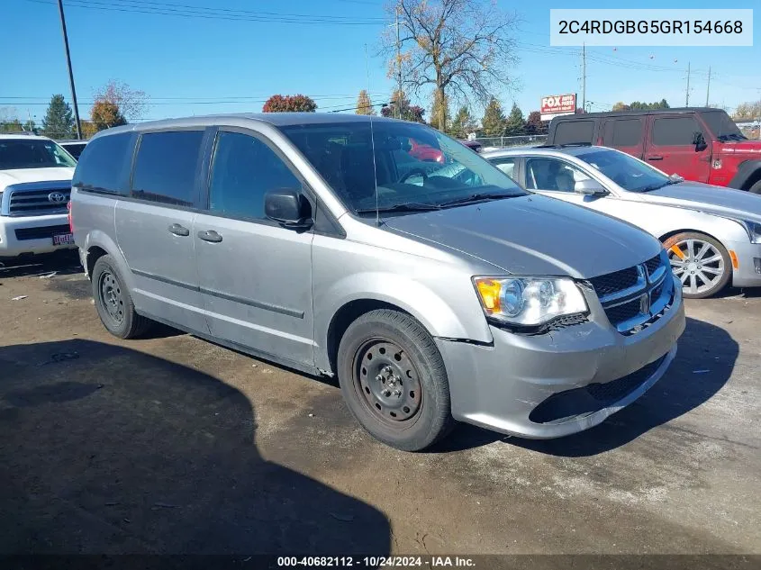 2C4RDGBG5GR154668 2016 Dodge Grand Caravan Se