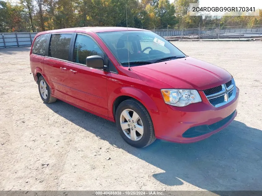 2016 Dodge Grand Caravan Se VIN: 2C4RDGBG9GR170341 Lot: 40685938