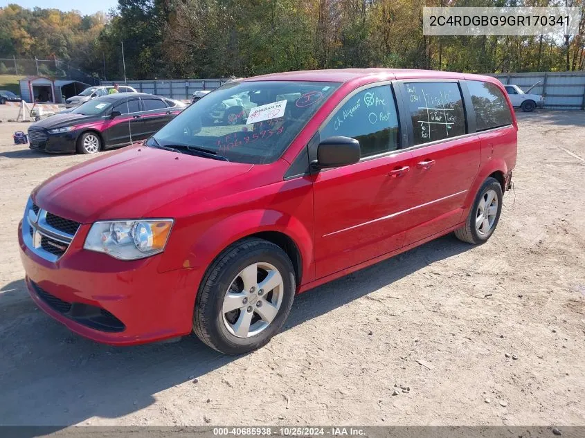 2016 Dodge Grand Caravan Se VIN: 2C4RDGBG9GR170341 Lot: 40685938