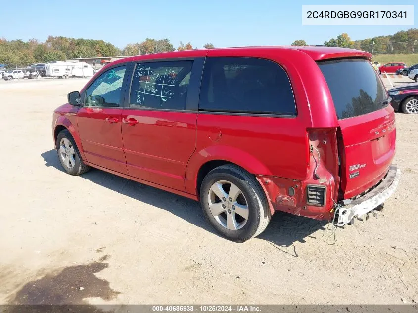 2016 Dodge Grand Caravan Se VIN: 2C4RDGBG9GR170341 Lot: 40685938