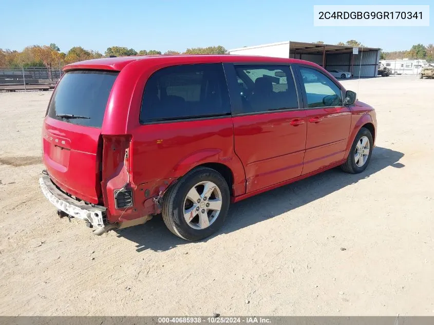 2016 Dodge Grand Caravan Se VIN: 2C4RDGBG9GR170341 Lot: 40685938