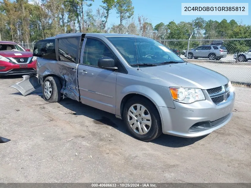 2016 Dodge Grand Caravan Se VIN: 2C4RDGBG1GR385812 Lot: 40686633