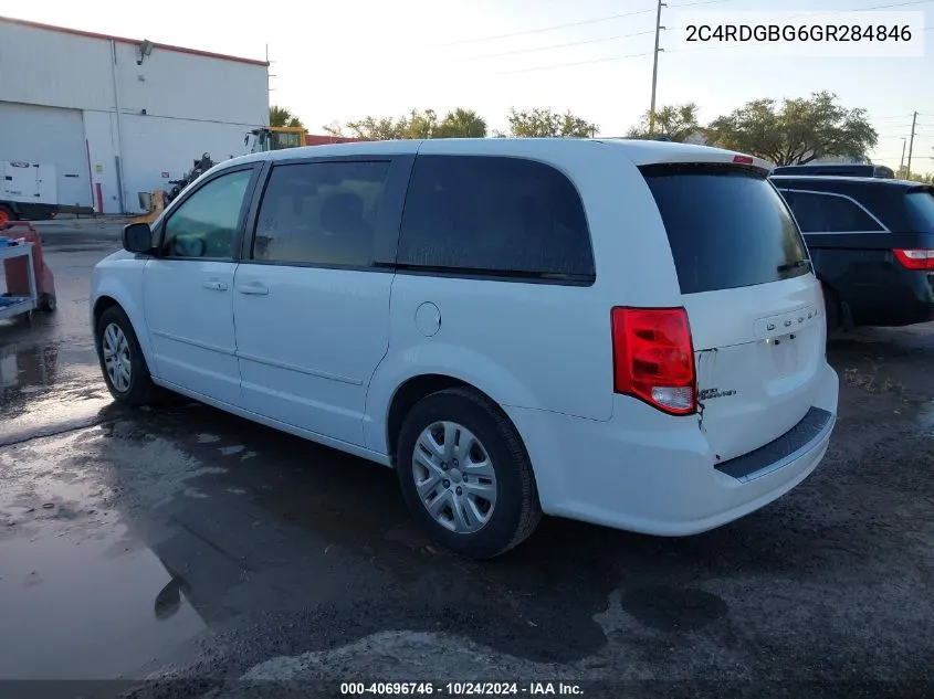 2016 Dodge Grand Caravan Se VIN: 2C4RDGBG6GR284846 Lot: 40696746