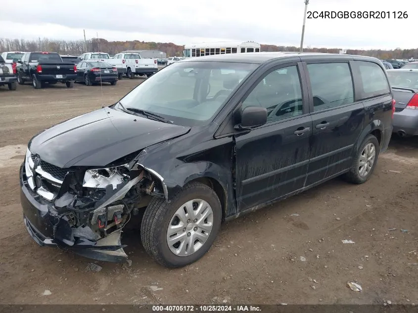 2016 Dodge Grand Caravan Se/Sxt VIN: 2C4RDGBG8GR201126 Lot: 40705172