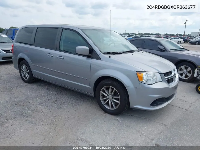 2016 Dodge Grand Caravan Se Plus VIN: 2C4RDGBGXGR363677 Lot: 40709031