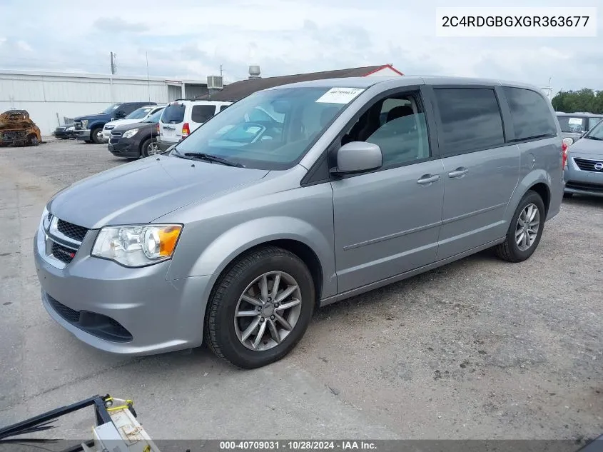 2016 Dodge Grand Caravan Se Plus VIN: 2C4RDGBGXGR363677 Lot: 40709031