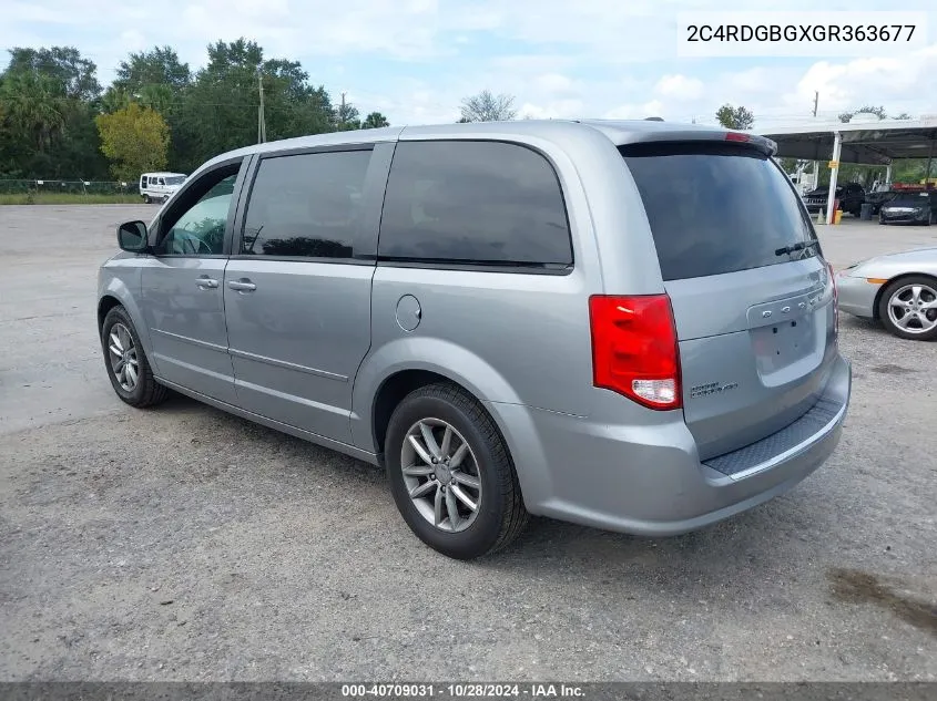 2016 Dodge Grand Caravan Se Plus VIN: 2C4RDGBGXGR363677 Lot: 40709031