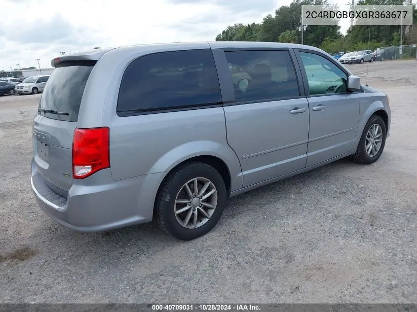 2016 Dodge Grand Caravan Se Plus VIN: 2C4RDGBGXGR363677 Lot: 40709031