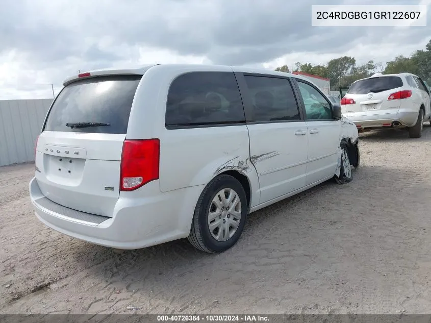 2016 Dodge Grand Caravan Se VIN: 2C4RDGBG1GR122607 Lot: 40726384