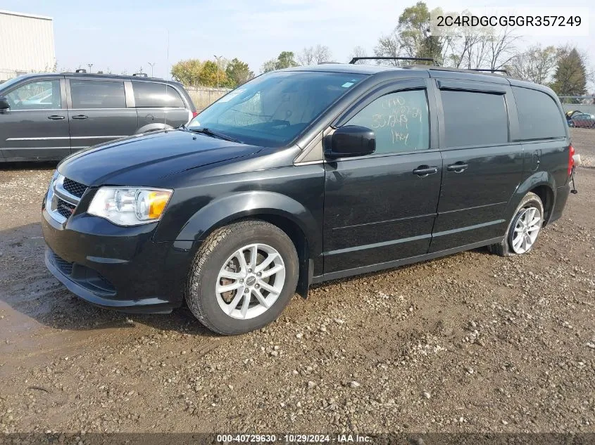 2016 Dodge Grand Caravan Sxt VIN: 2C4RDGCG5GR357249 Lot: 40729630