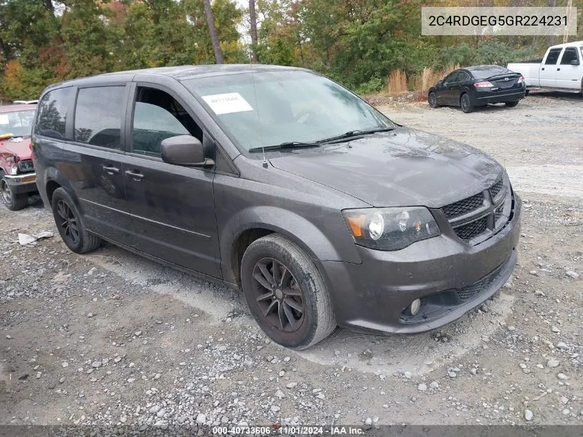 2016 Dodge Grand Caravan R/T VIN: 2C4RDGEG5GR224231 Lot: 40733606