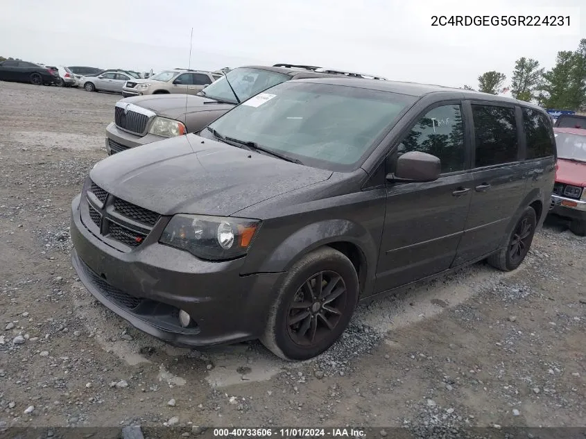 2016 Dodge Grand Caravan R/T VIN: 2C4RDGEG5GR224231 Lot: 40733606