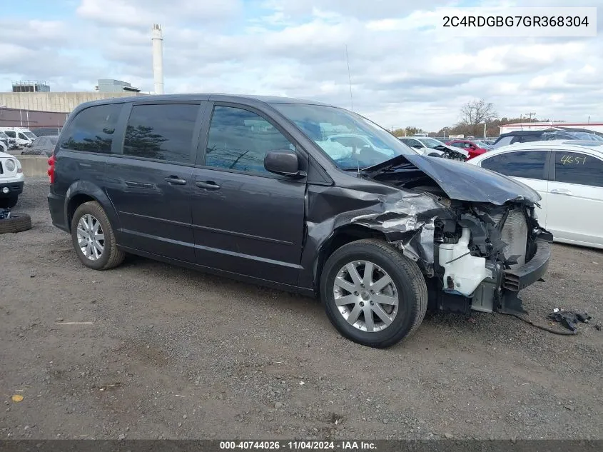 2016 Dodge Grand Caravan Se Plus VIN: 2C4RDGBG7GR368304 Lot: 40744026