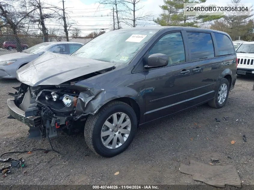 2016 Dodge Grand Caravan Se Plus VIN: 2C4RDGBG7GR368304 Lot: 40744026