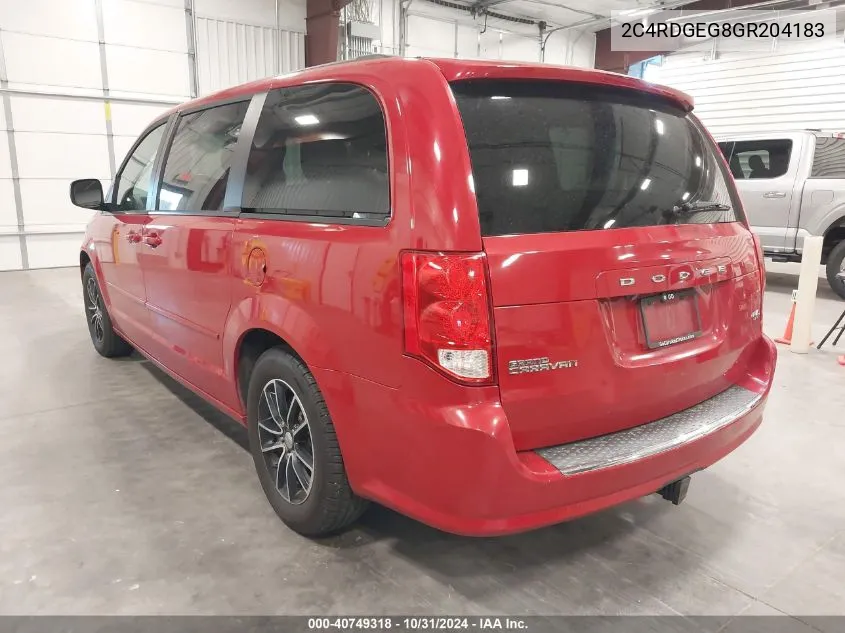 2016 Dodge Grand Caravan R/T VIN: 2C4RDGEG8GR204183 Lot: 40749318