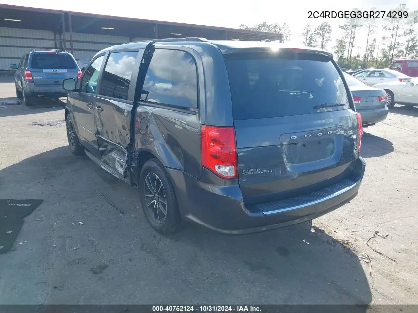 2016 Dodge Grand Caravan R/T VIN: 2C4RDGEG3GR274299 Lot: 40752124