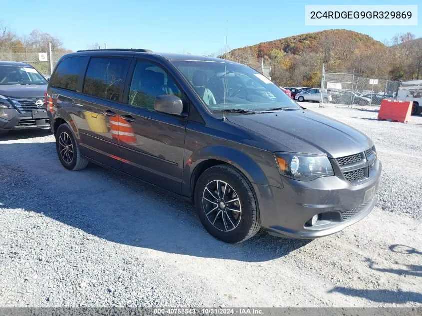 2016 Dodge Grand Caravan R/T VIN: 2C4RDGEG9GR329869 Lot: 40758543