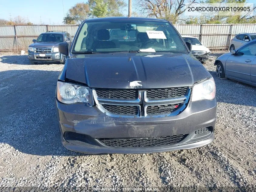 2016 Dodge Grand Caravan American Value Pkg VIN: 2C4RDGBGXGR109905 Lot: 40761472