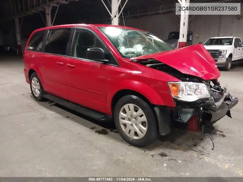 2C4RDGBG1GR237580 2016 Dodge Grand Caravan Se