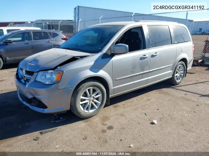 2016 Dodge Grand Caravan Sxt VIN: 2C4RDGCGXGR341192 Lot: 40801164