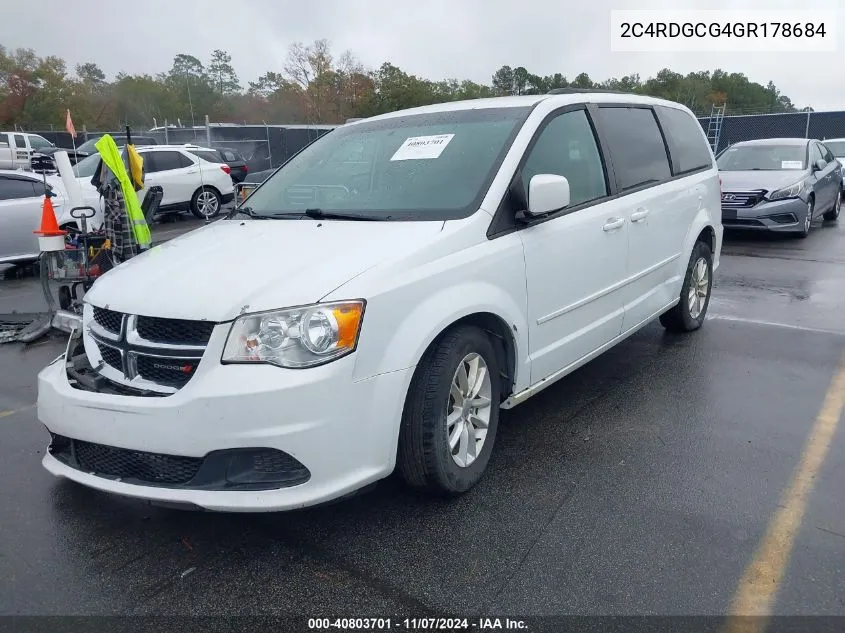 2016 Dodge Grand Caravan Sxt VIN: 2C4RDGCG4GR178684 Lot: 40803701