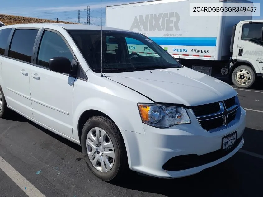 2016 Dodge Grand Caravan Se VIN: 2C4RDGBG3GR349457 Lot: 40820720