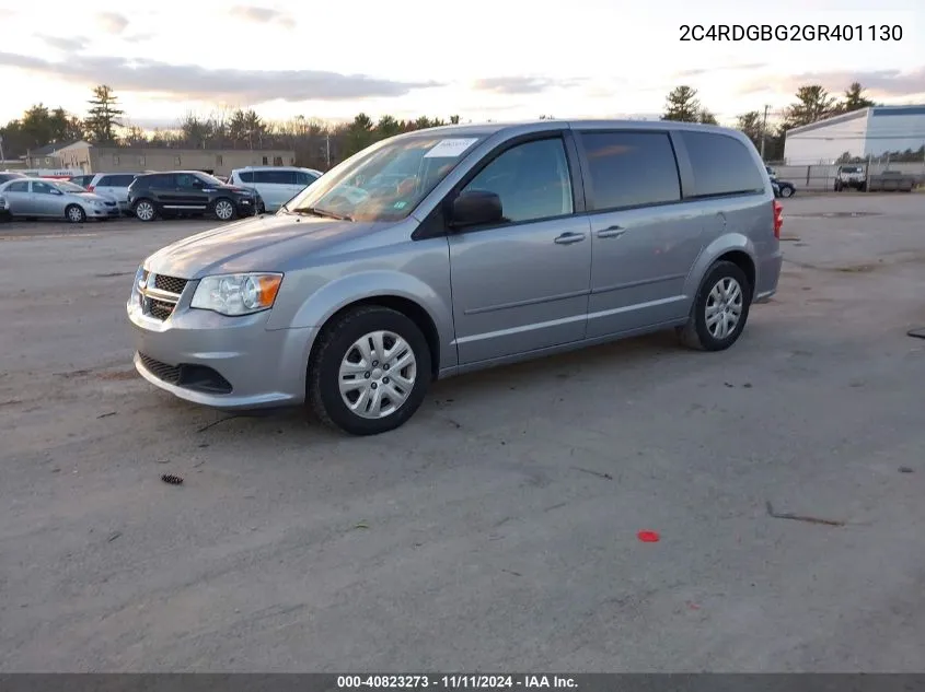 2016 Dodge Grand Caravan Se VIN: 2C4RDGBG2GR401130 Lot: 40823273