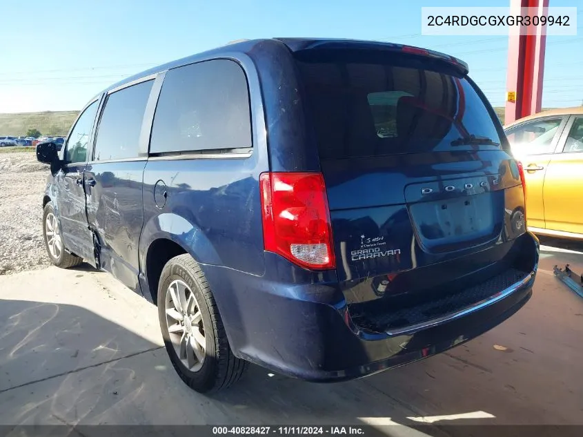 2C4RDGCGXGR309942 2016 Dodge Grand Caravan Sxt