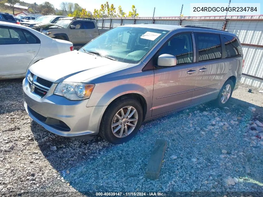 2016 Dodge Grand Caravan Sxt VIN: 2C4RDGCG4GR234784 Lot: 40839147