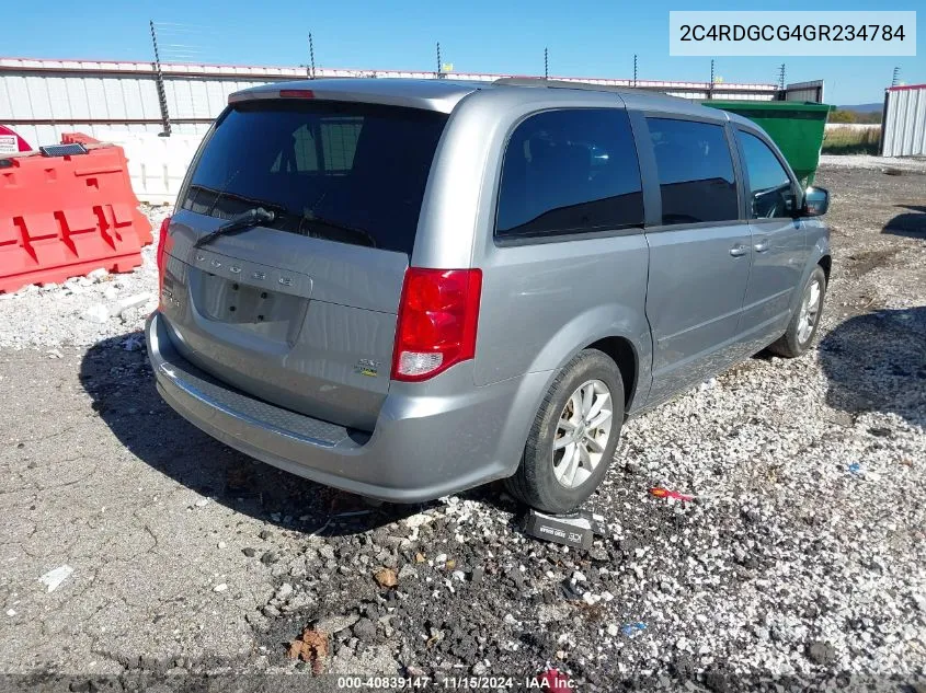 2016 Dodge Grand Caravan Sxt VIN: 2C4RDGCG4GR234784 Lot: 40839147