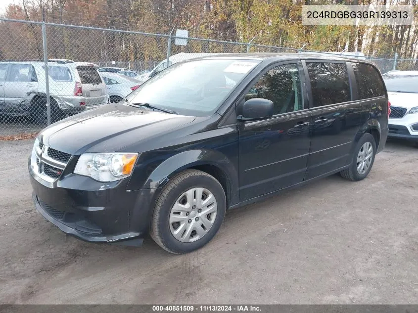 2016 Dodge Grand Caravan Se VIN: 2C4RDGBG3GR139313 Lot: 40851509