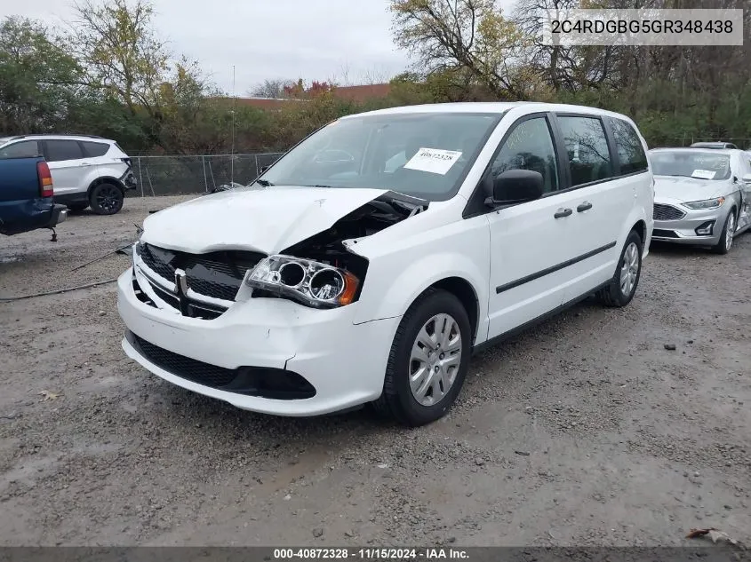 2016 Dodge Grand Caravan American Value Pkg VIN: 2C4RDGBG5GR348438 Lot: 40872328