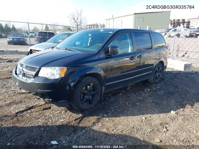 2016 Dodge Grand Caravan American Value Pkg VIN: 2C4RDGBG3GR335784 Lot: 40882400