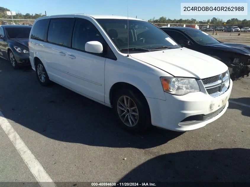 2016 Dodge Grand Caravan Se Plus VIN: 2C4RDGBG4GR262988 Lot: 40894638