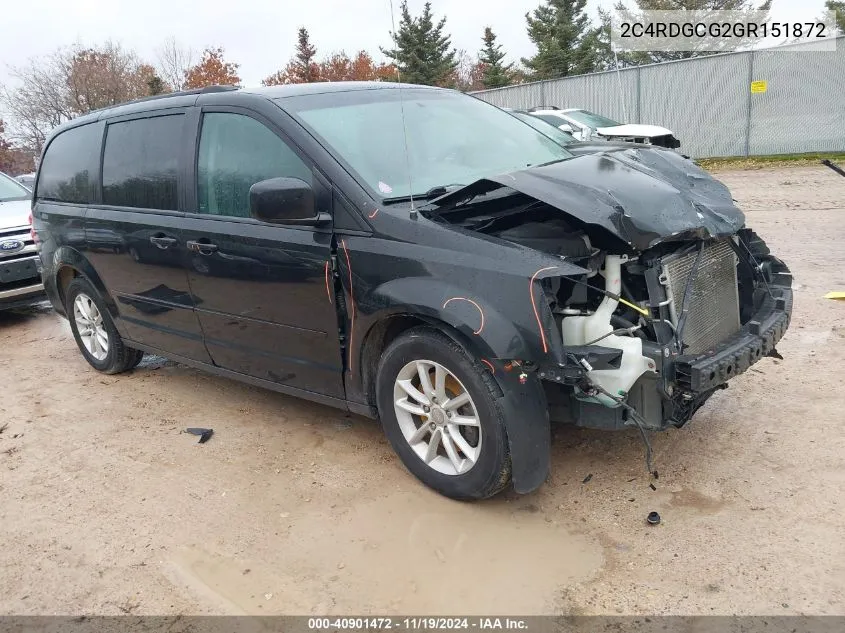 2016 Dodge Grand Caravan Sxt VIN: 2C4RDGCG2GR151872 Lot: 40901472