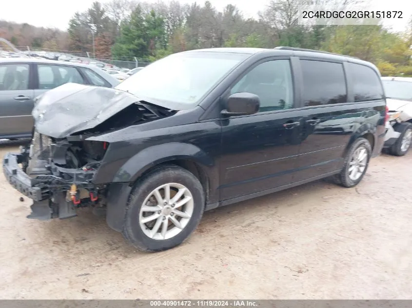 2016 Dodge Grand Caravan Sxt VIN: 2C4RDGCG2GR151872 Lot: 40901472