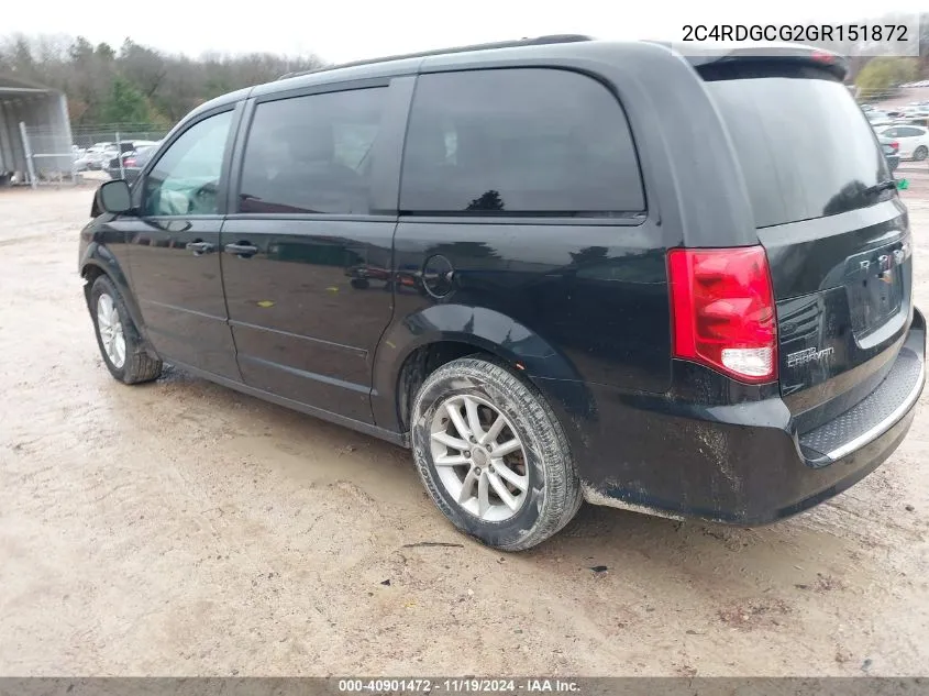 2016 Dodge Grand Caravan Sxt VIN: 2C4RDGCG2GR151872 Lot: 40901472