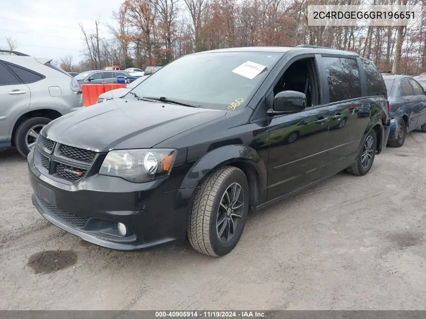 2016 Dodge Grand Caravan R/T VIN: 2C4RDGEG6GR196651 Lot: 40905914