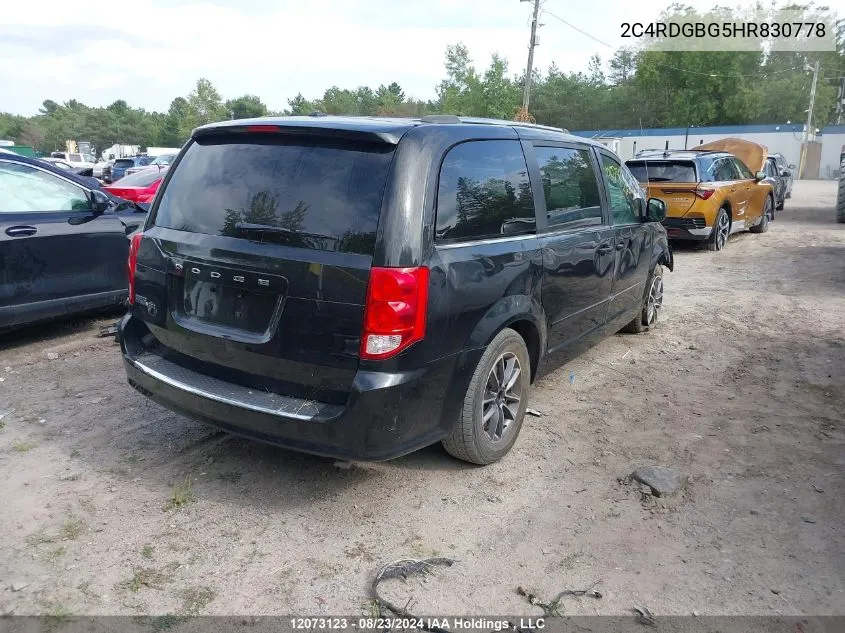 2C4RDGBG5HR830778 2017 Dodge Caravan