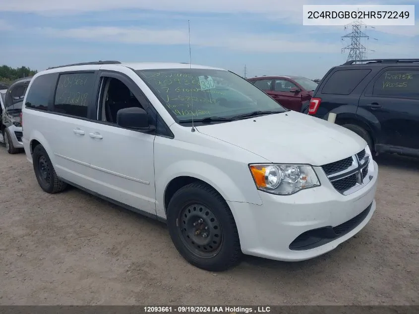 2017 Dodge Grand Caravan Se VIN: 2C4RDGBG2HR572249 Lot: 12093661