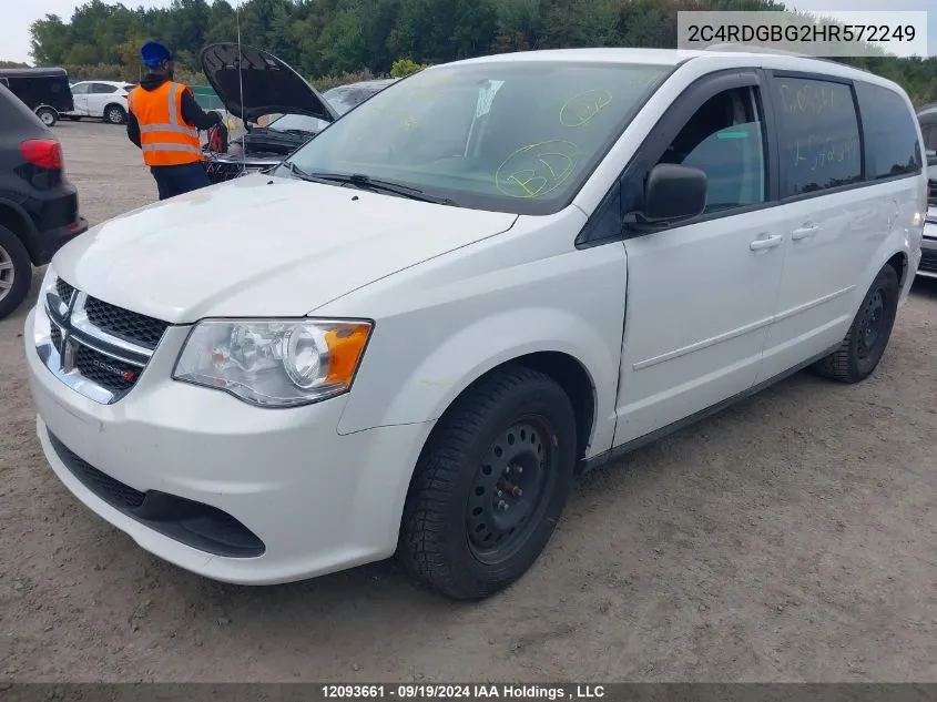 2017 Dodge Grand Caravan Se VIN: 2C4RDGBG2HR572249 Lot: 12093661