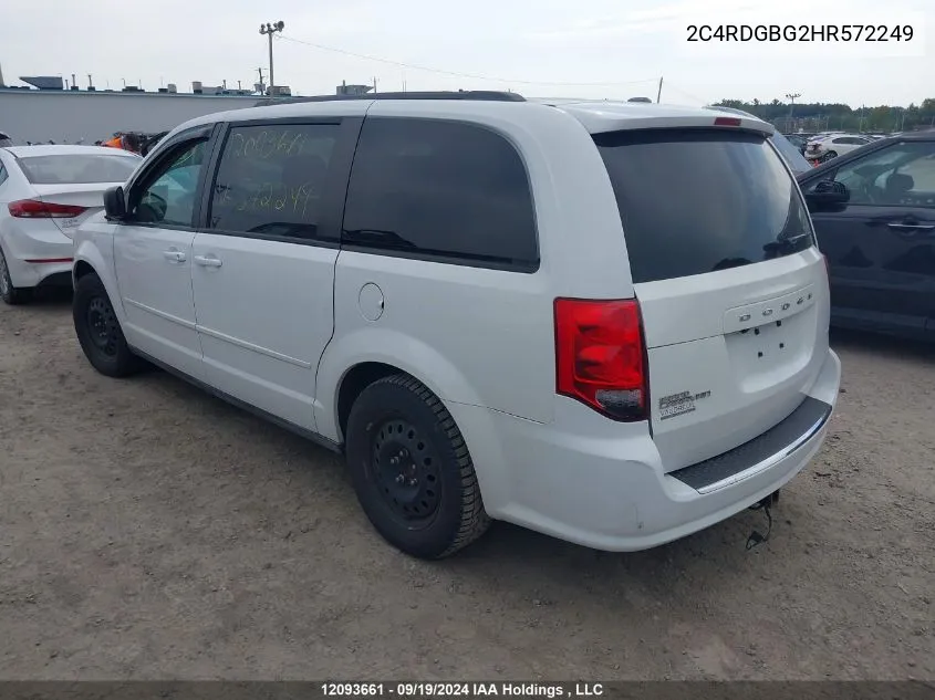 2017 Dodge Grand Caravan Se VIN: 2C4RDGBG2HR572249 Lot: 12093661