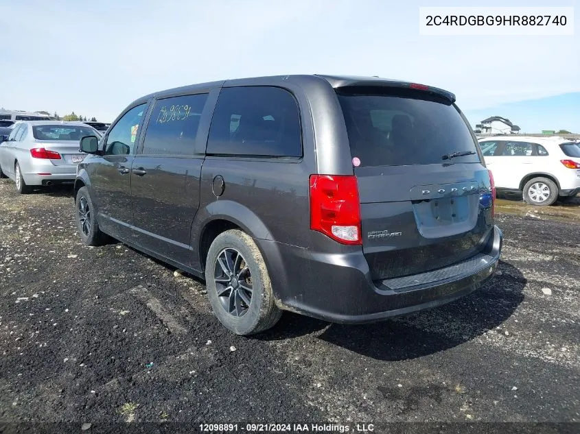 2017 Dodge Grand Caravan Se VIN: 2C4RDGBG9HR882740 Lot: 12098891