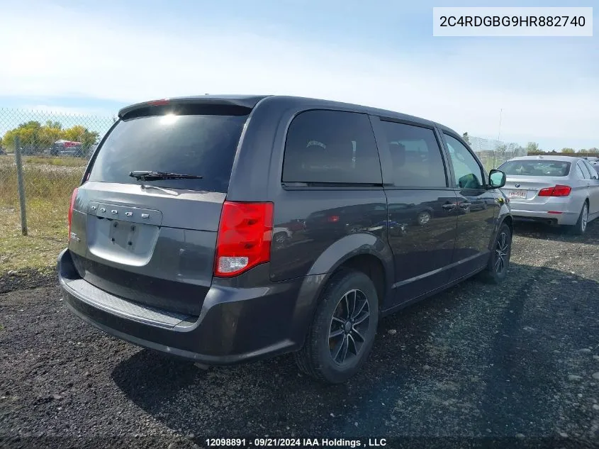 2017 Dodge Grand Caravan Se VIN: 2C4RDGBG9HR882740 Lot: 12098891