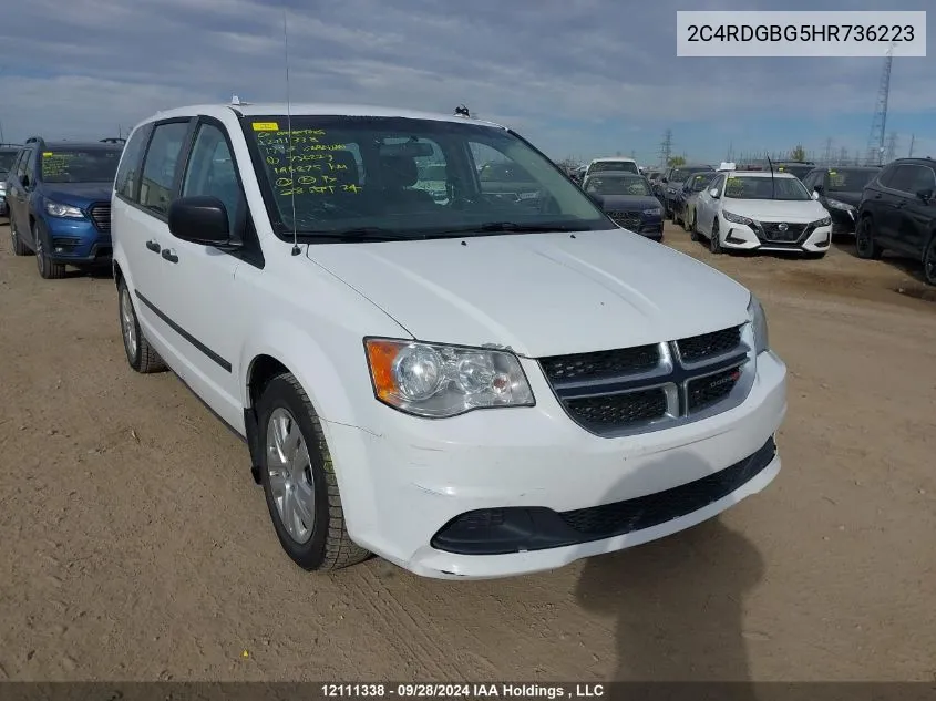 2017 Dodge Grand Caravan Se VIN: 2C4RDGBG5HR736223 Lot: 12111338