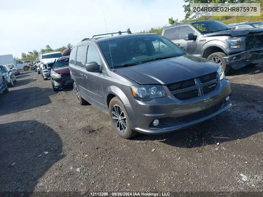 2017 Dodge Grand Caravan Gt VIN: 2C4RDGEG2HR875978 Lot: 12112286